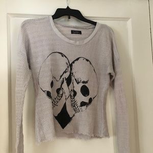 LAUREN MOSHI TOP- GREY LONG SLEEVES